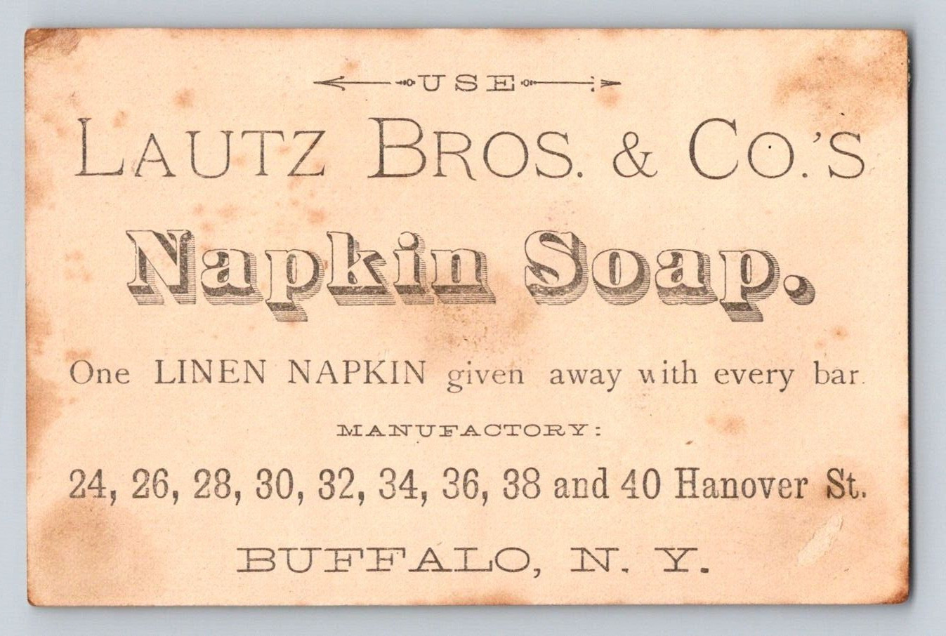 Lautz Bros Napkin Soap Girl Sign P670