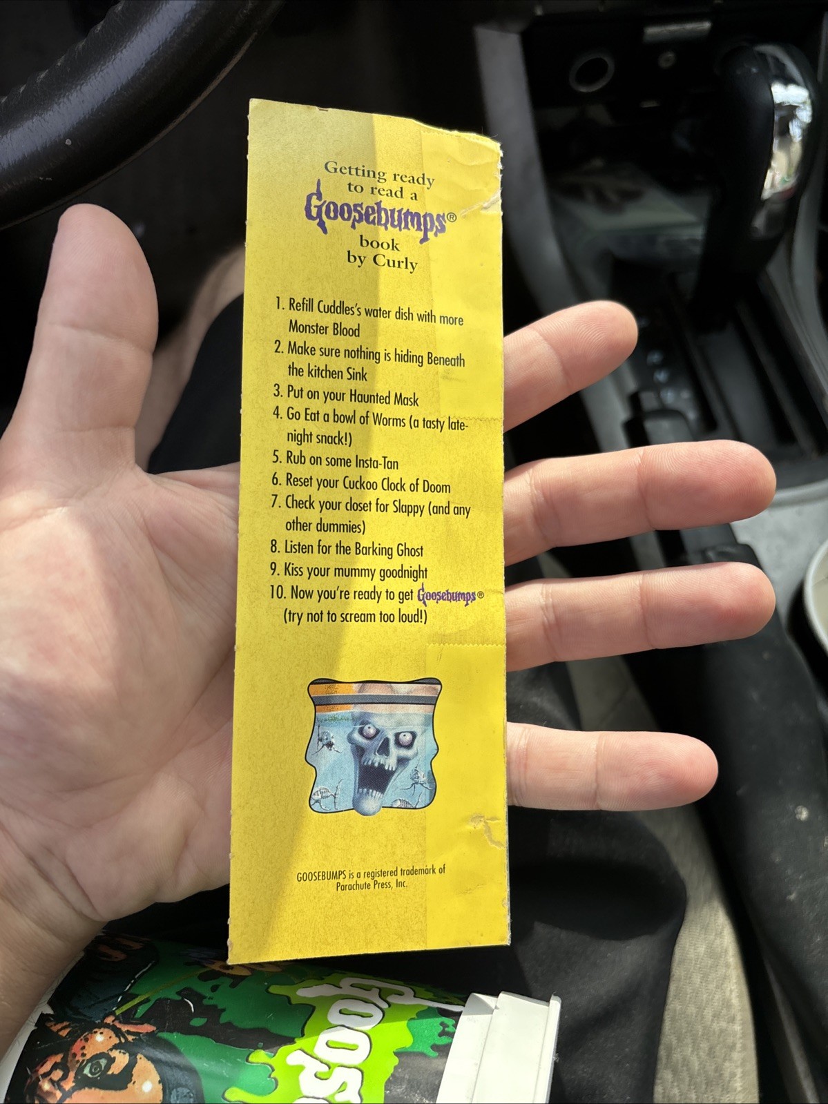 Vintage 1996 Goosebumps Promo Pizza Hut. Hard Plastic Cup. VERY RARE!! Bookmark