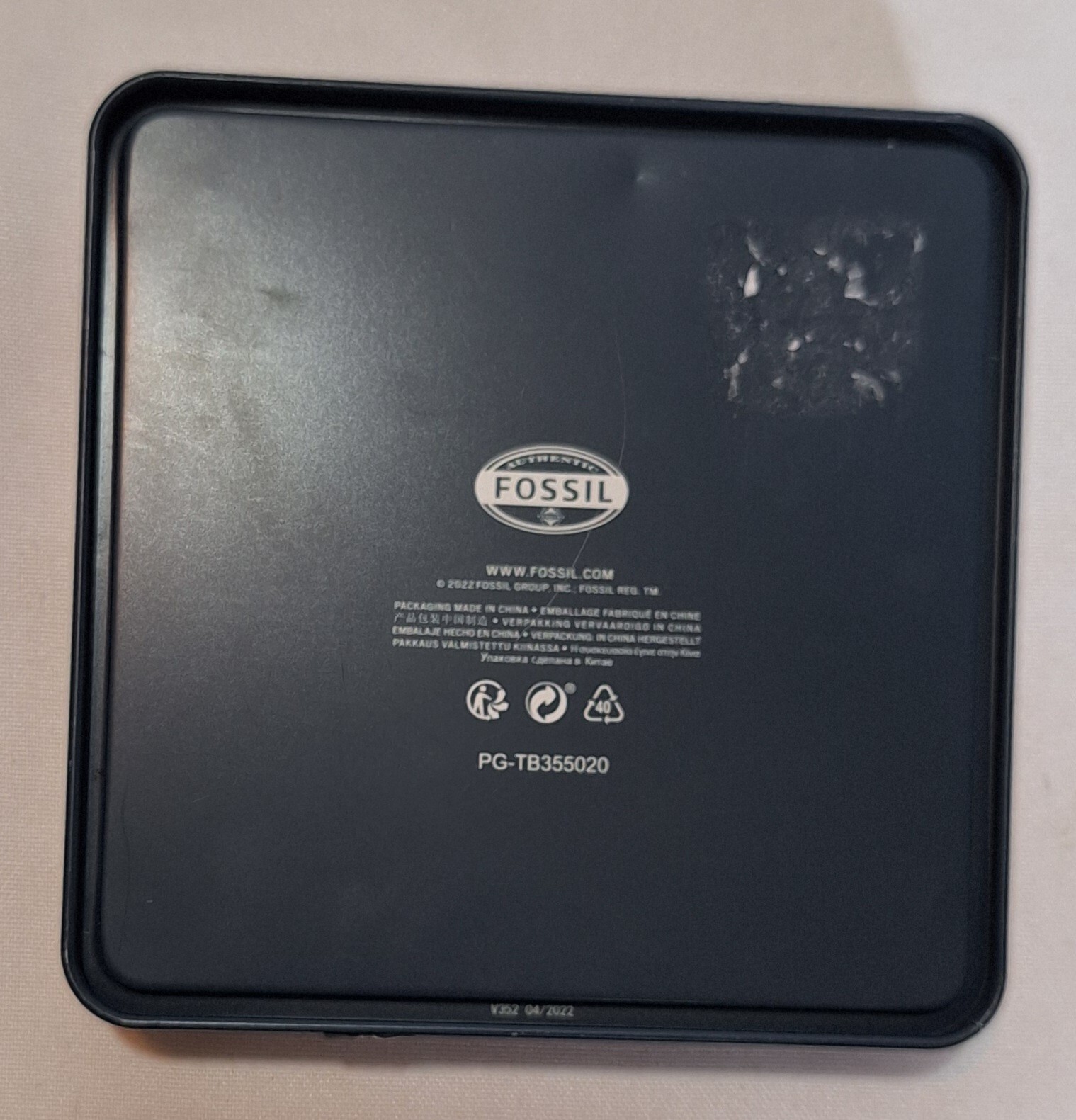 Fossil Empty Wallet Metal Tin Box “Hit The Road” “Start Your Engines” 5x5x1.25