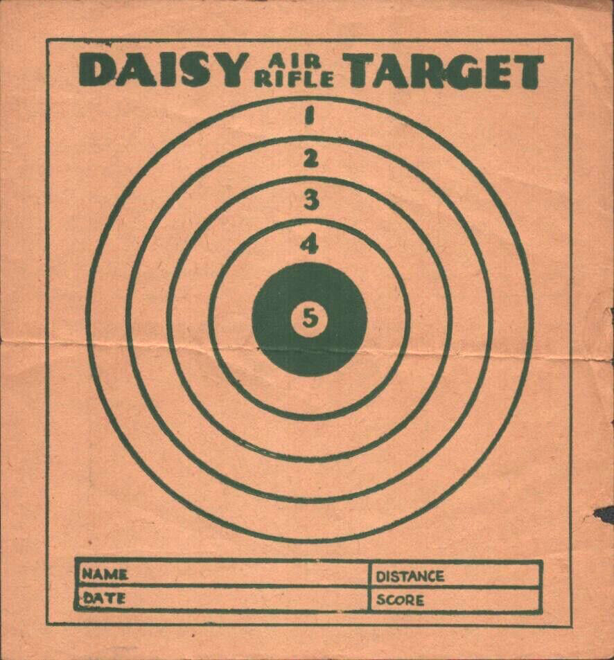 1940s DAISY AIR RIFLE TARGET vintage toy gun ephemera MODEL NO. 111 – has pledge