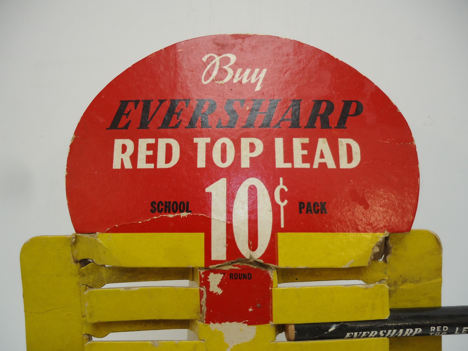 Vintage 1940’s Eversharp Pencil Red Top Lead 10 Cents Advertising Store Display