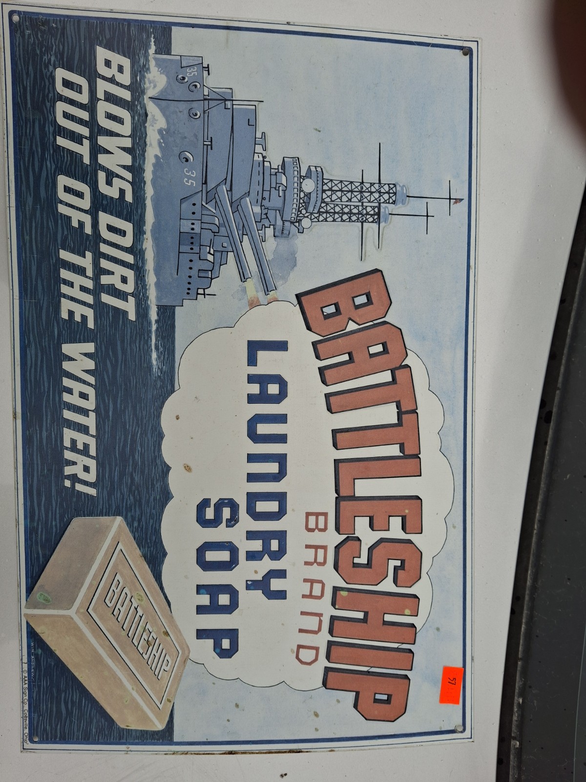 12 X 16 Metal Battleship Laundry Sign