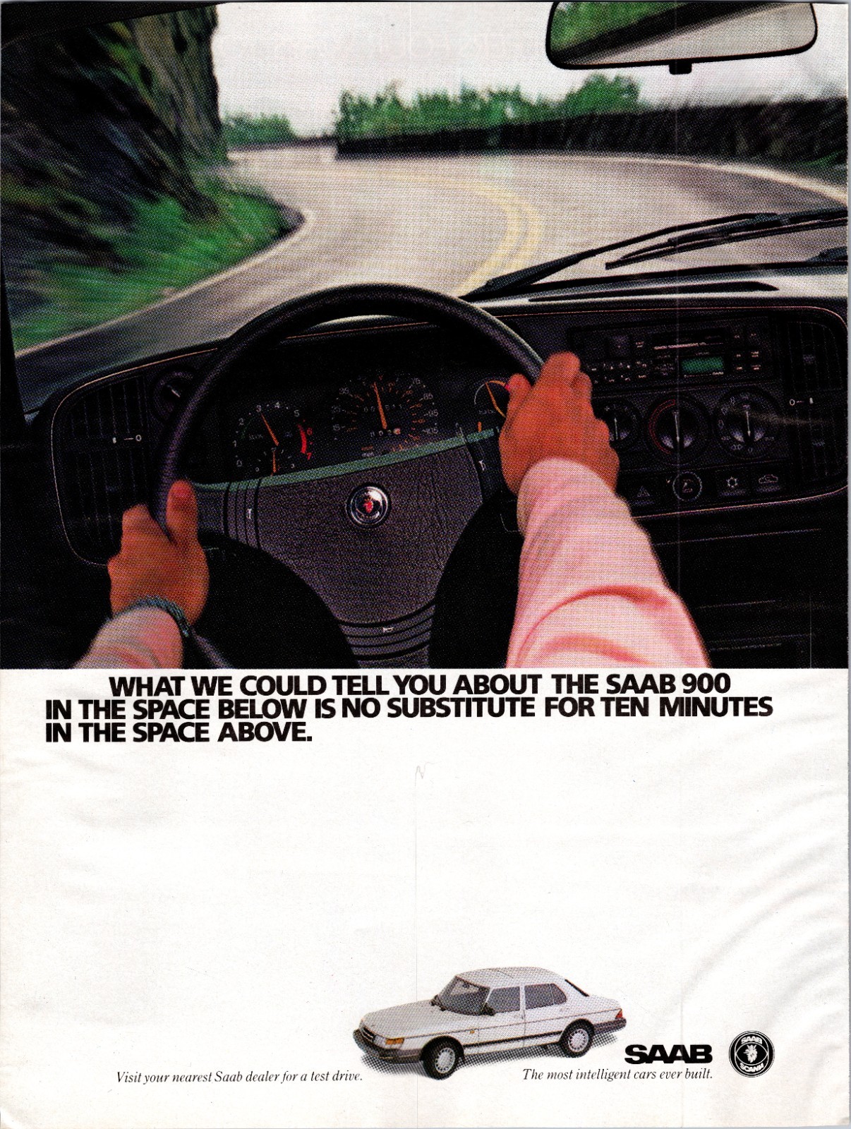 SAAB The most intelligent cars ever built driving print ad