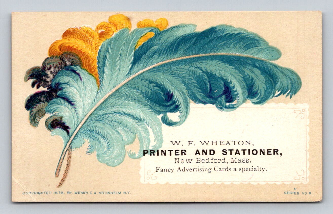 W F Wheaton Printer Stationer New Bedford Blue P405A