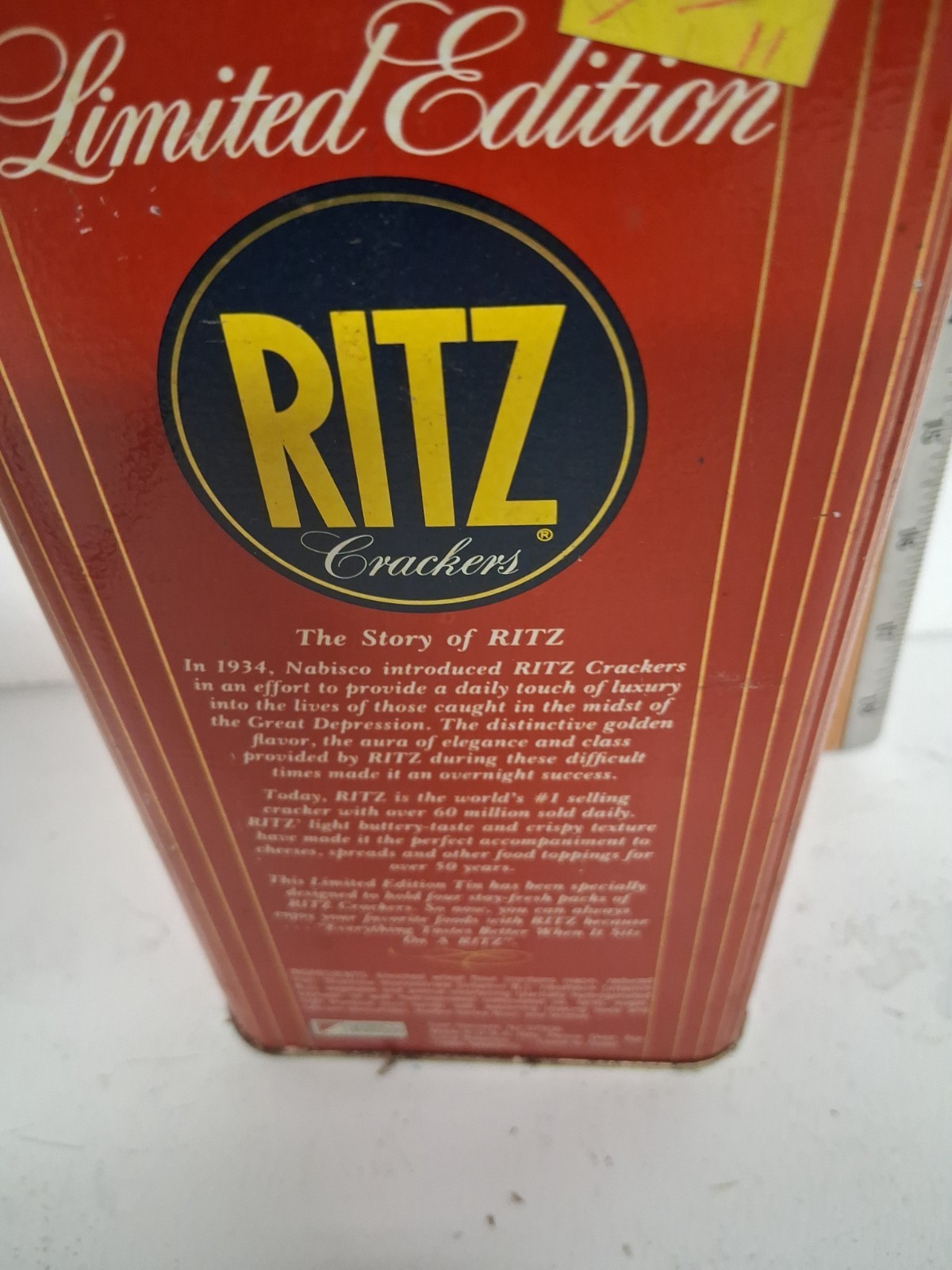 tWO VINTAGE RITZ CRACKERS LIMITED EDITION COLLECTIBLE TIN 1986 AND 1987