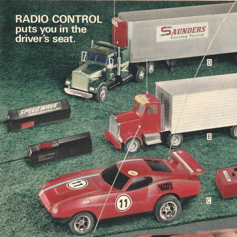 1977 Radio Controlled Toys Orig. Color Print Ad 20x28cm Ward’s Christmas MWC331