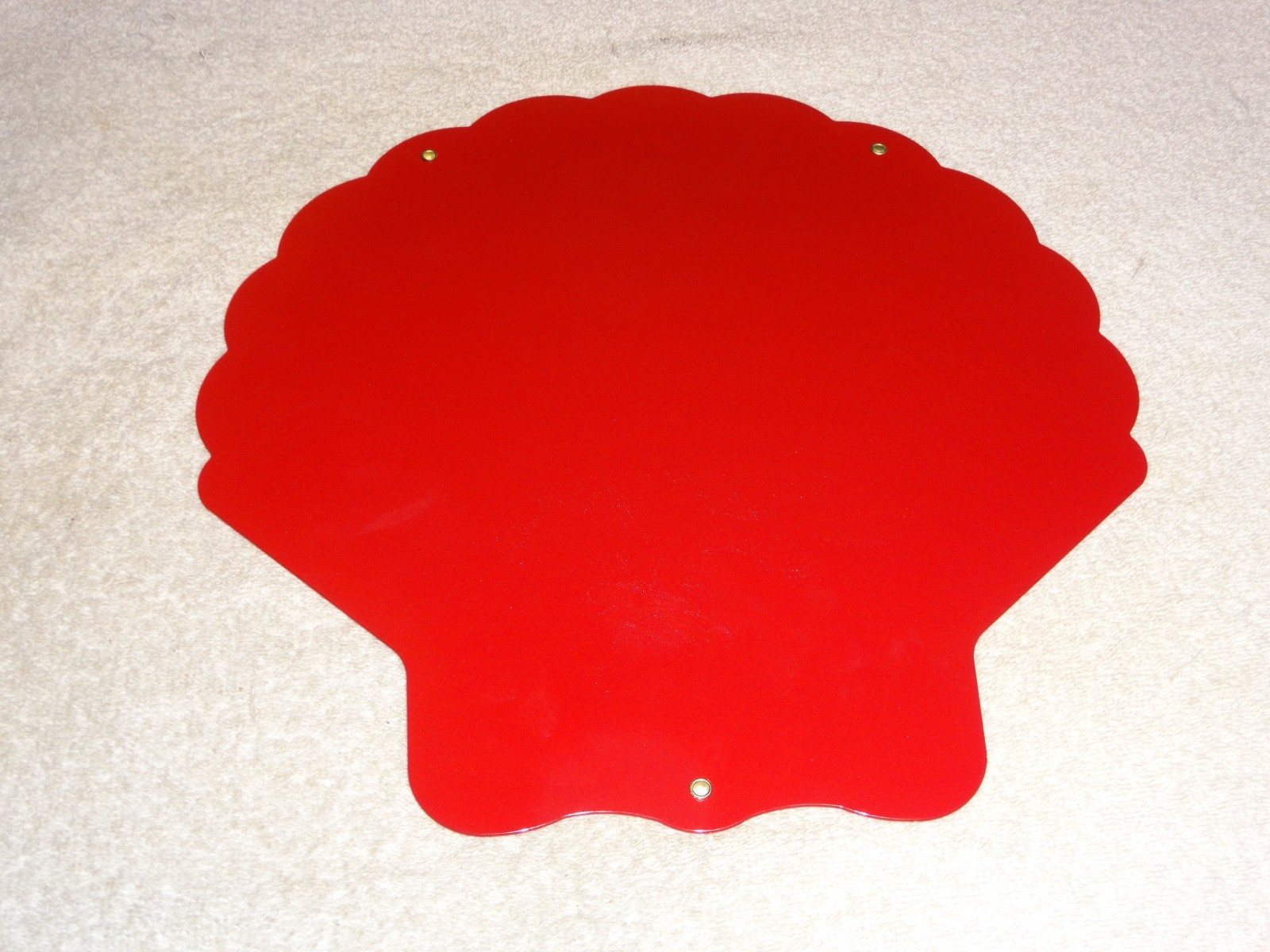 VINTAGE SUPER SHELL ⛽️ GASOLINE 11 3/4″ PORCELAIN METAL SERVICE STATION OIL SIGN