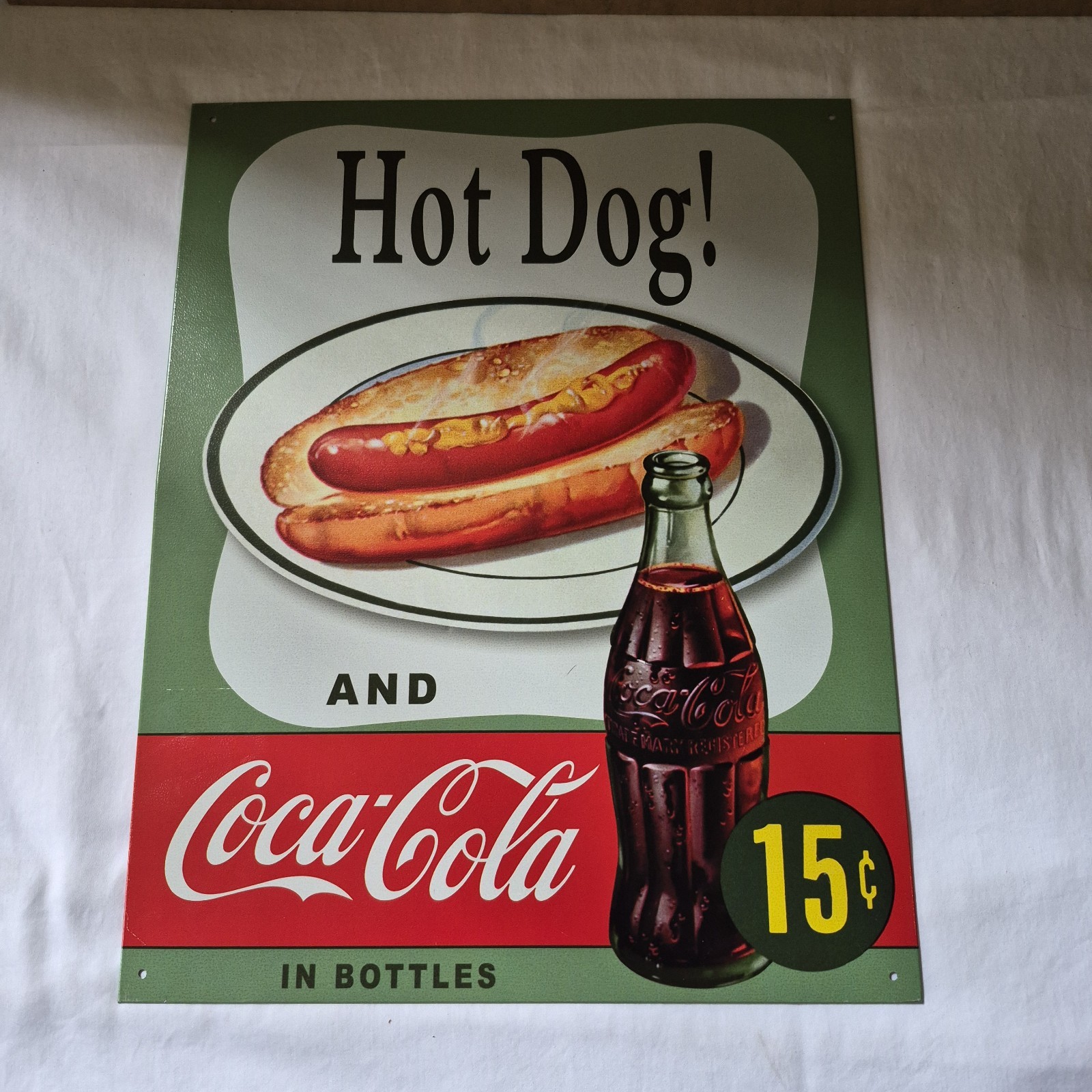 Hot Dogs And Coca-Cola 12.5″ x 16″ Metal Tin Sign Bar Retro Nostalgic Wall Art