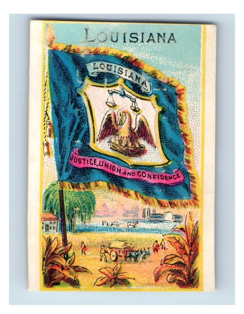 1880’s Beals Torrey & Co State Flag Series Lot of 3 Trading Cards LA AK MO F170