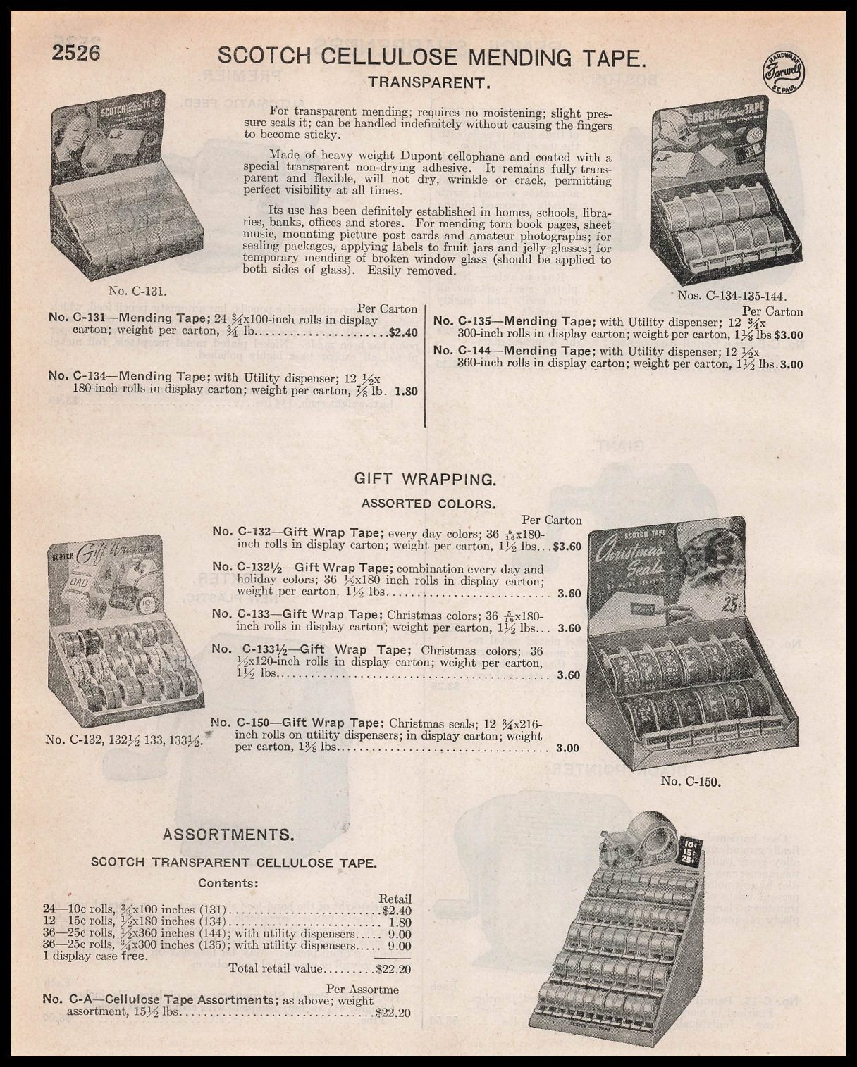 1948 Scotch 3M Christmas Seals Tape 25¢ Santa Claus Store Display Photo Print Ad