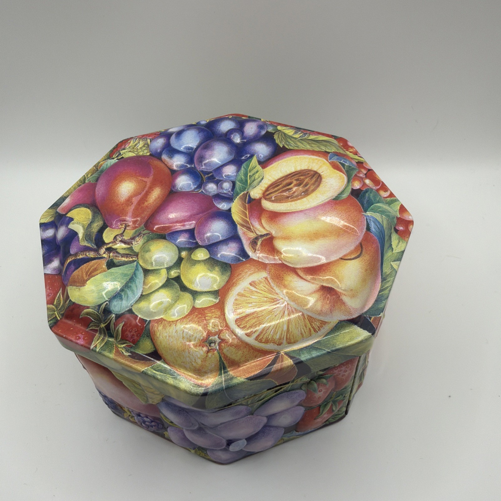 Churchill’s Confectionery, Empty, Fruit Theme Covered Tin, England