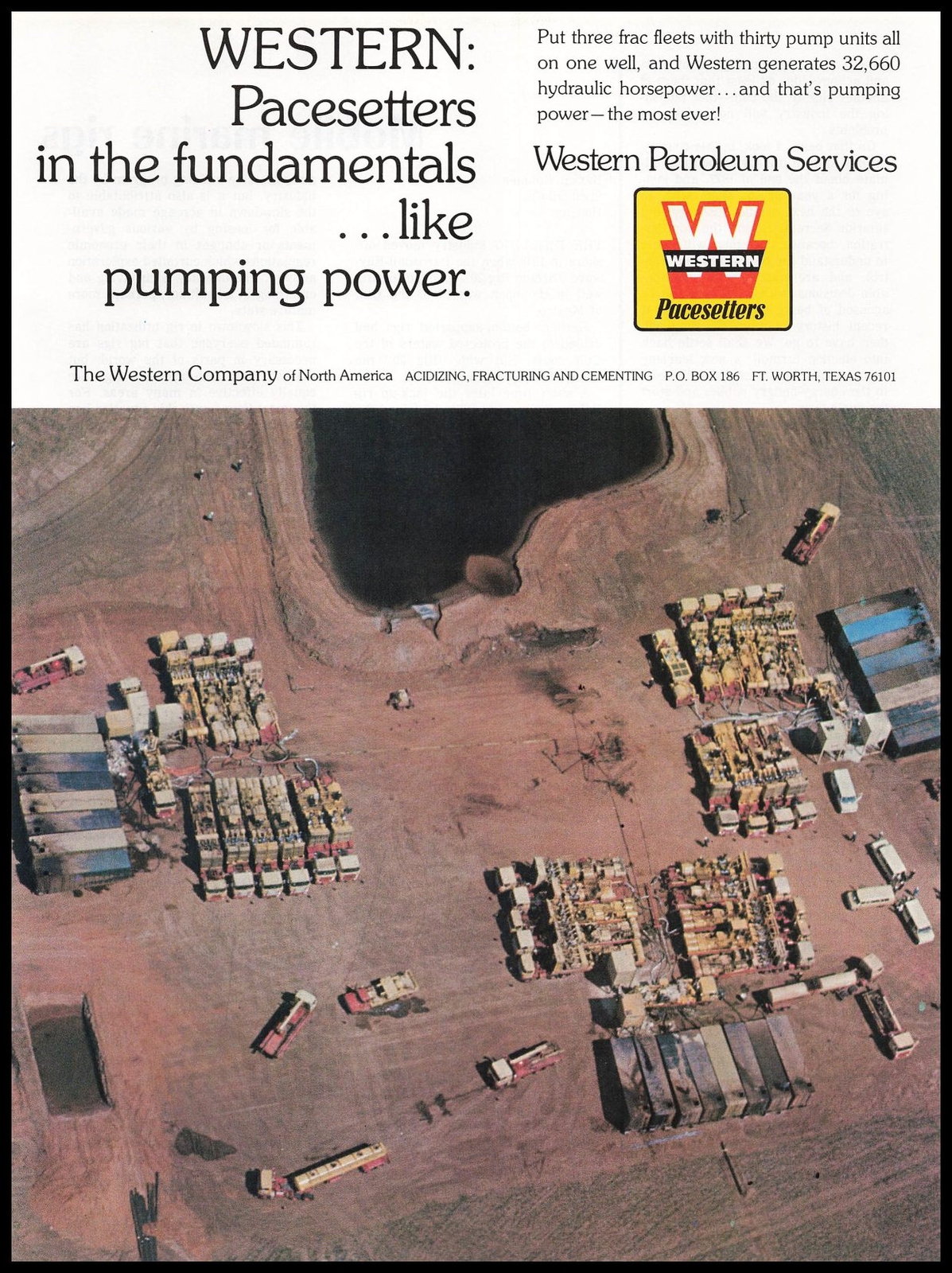 1977 Western Petroleum Services Fort Worth Texas Aerial Photo Oil Field Print Ad