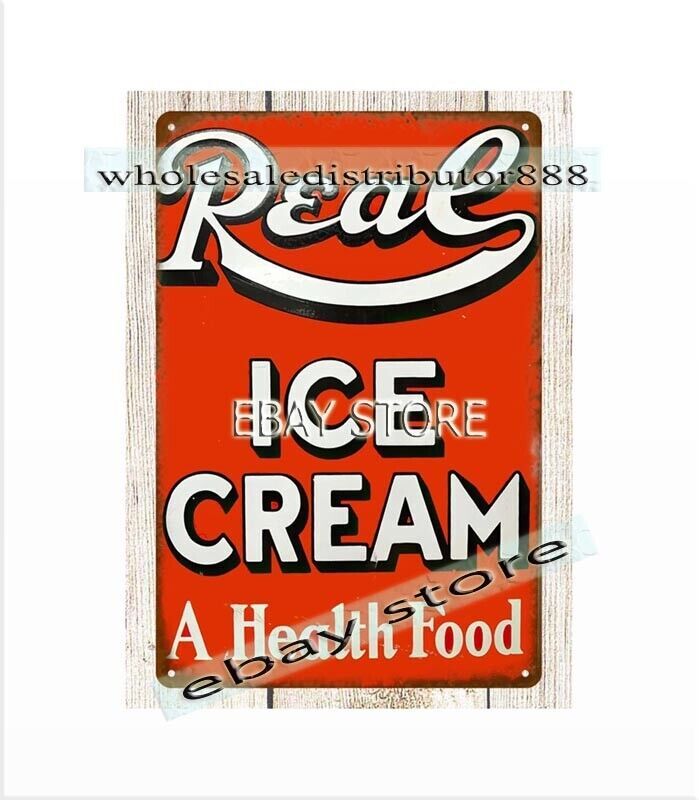 Real ice cream a health food metal tin sign living room art decor