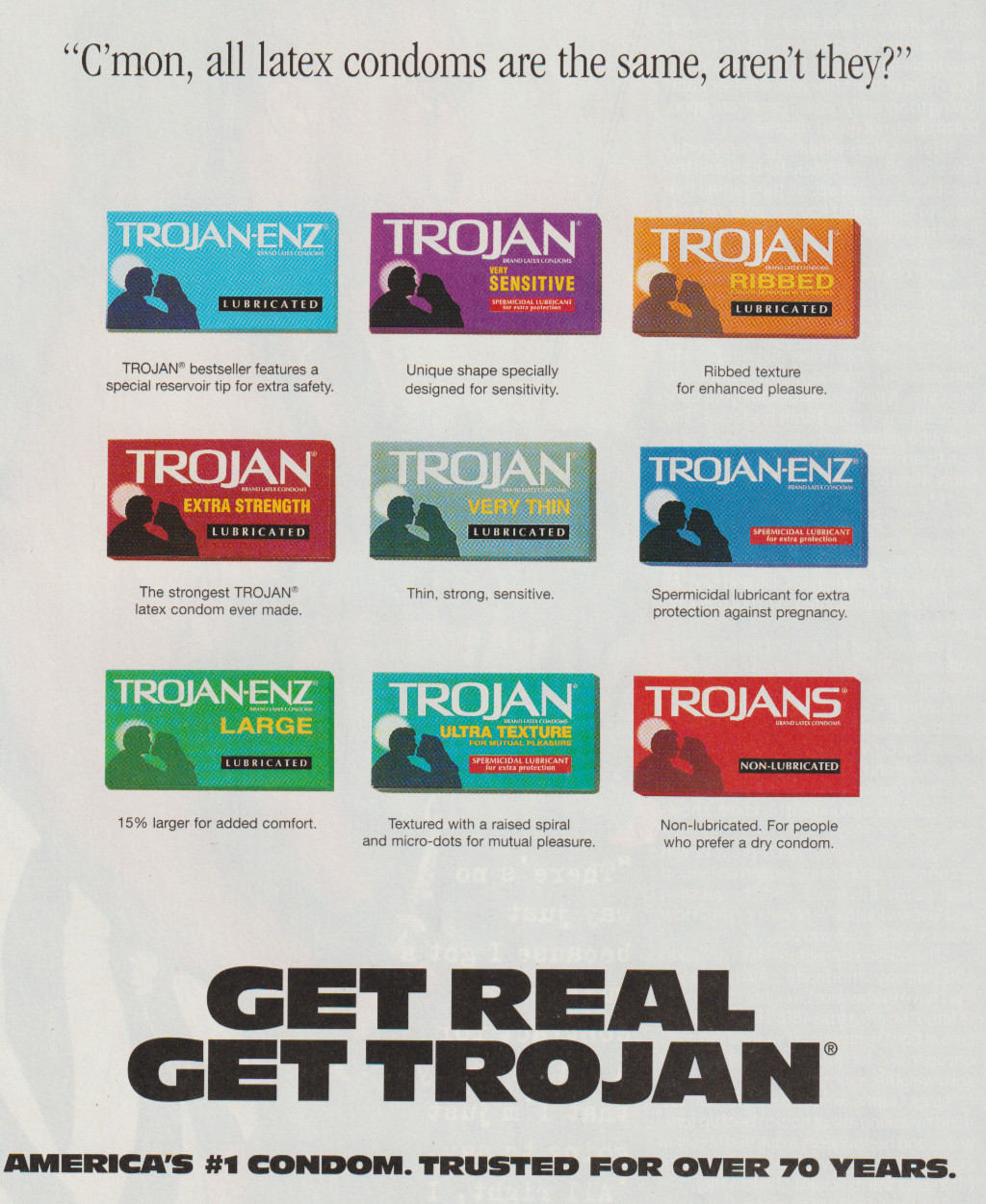 1995 Trojan Condoms Print Ad Advertisement America’s #1 Condom