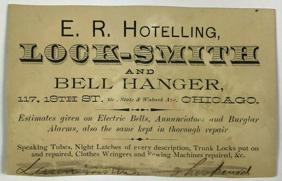 Anthropomorphic Wolf Werewolf E R Hotelling Lock Smith Bell Hanger Alarm Chicago