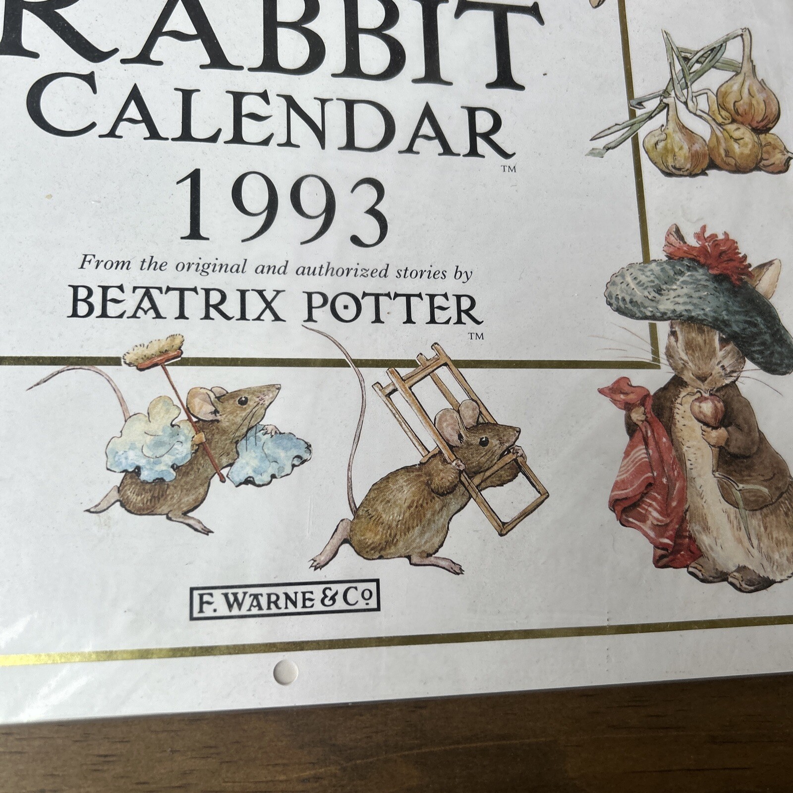 NEW Vintage 1993 Peter Rabbit Beatrix Potter Calendar Manufactured Seal Unopened