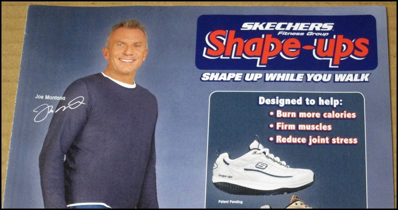 2010 Joe Montana Skechers Shape-Ups Print Ad Shoe Advertisement 49ers Vintage