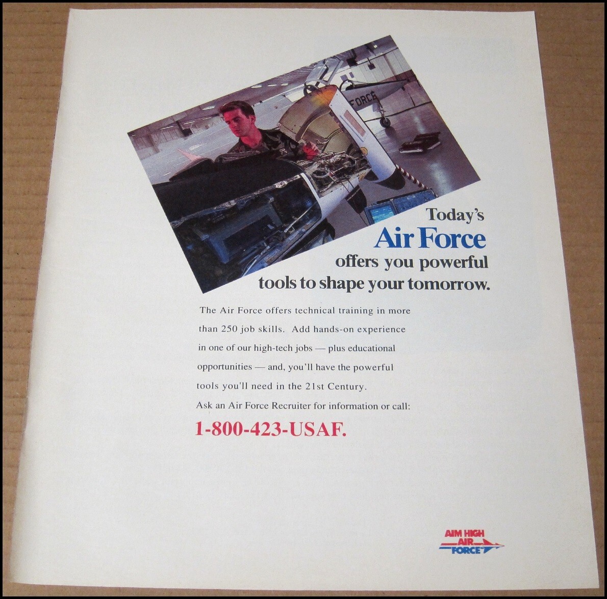 1995 U.S. Air Force USAF Print Ad Advertisement Vintage 10″ x 12″ Aim High USA