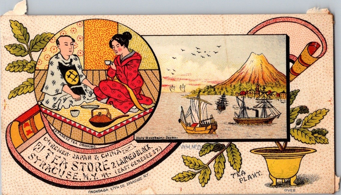 Victorian Trade Card Ad C.H. Remer Japan & China Tea Store – Syracuse New York
