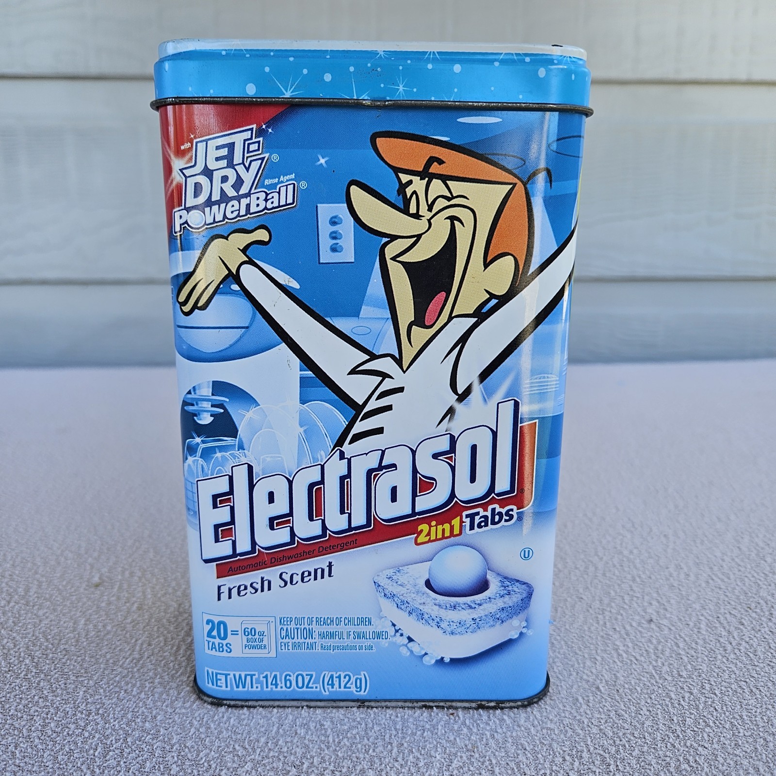Electrasol Jetsons George Colletible Tin 6.75 x 4” Cartoon Hanna-Barbera EMPTY