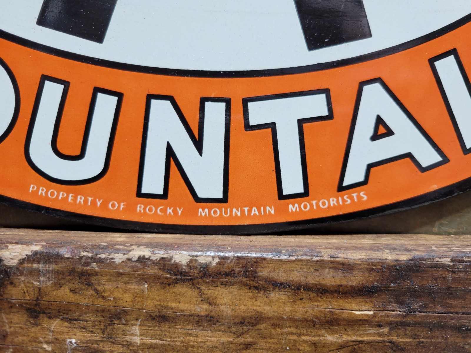 VINTAGE AAA ROCKY MOUNTAIN PORCELAIN SIGN MOTORISTS AUTOMOBILE CAR CLUB COLORADO