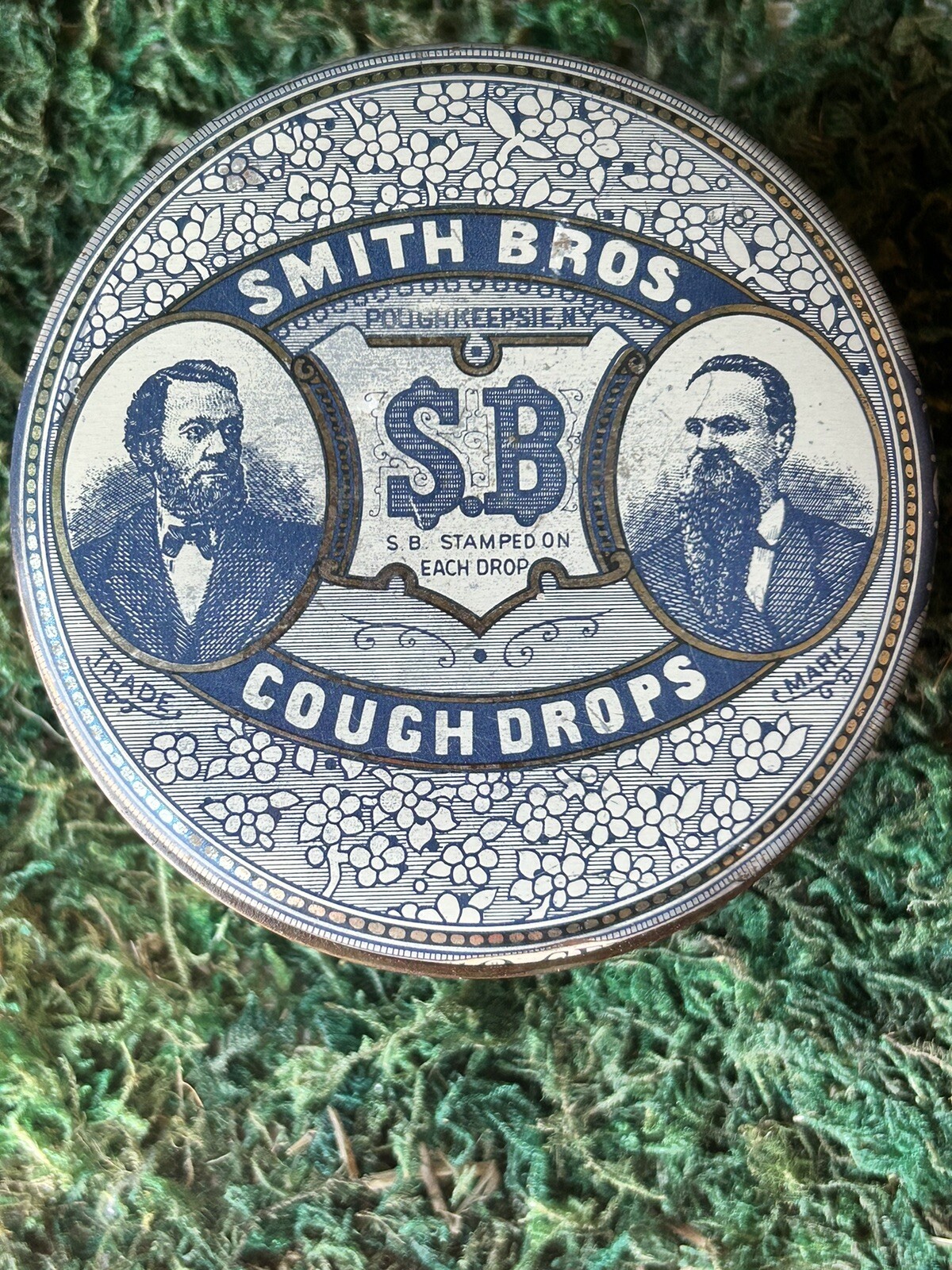 VINTAGE SMITH BROTHERS COUGH DROPS BRISTOL WARE TIN NEW YORK