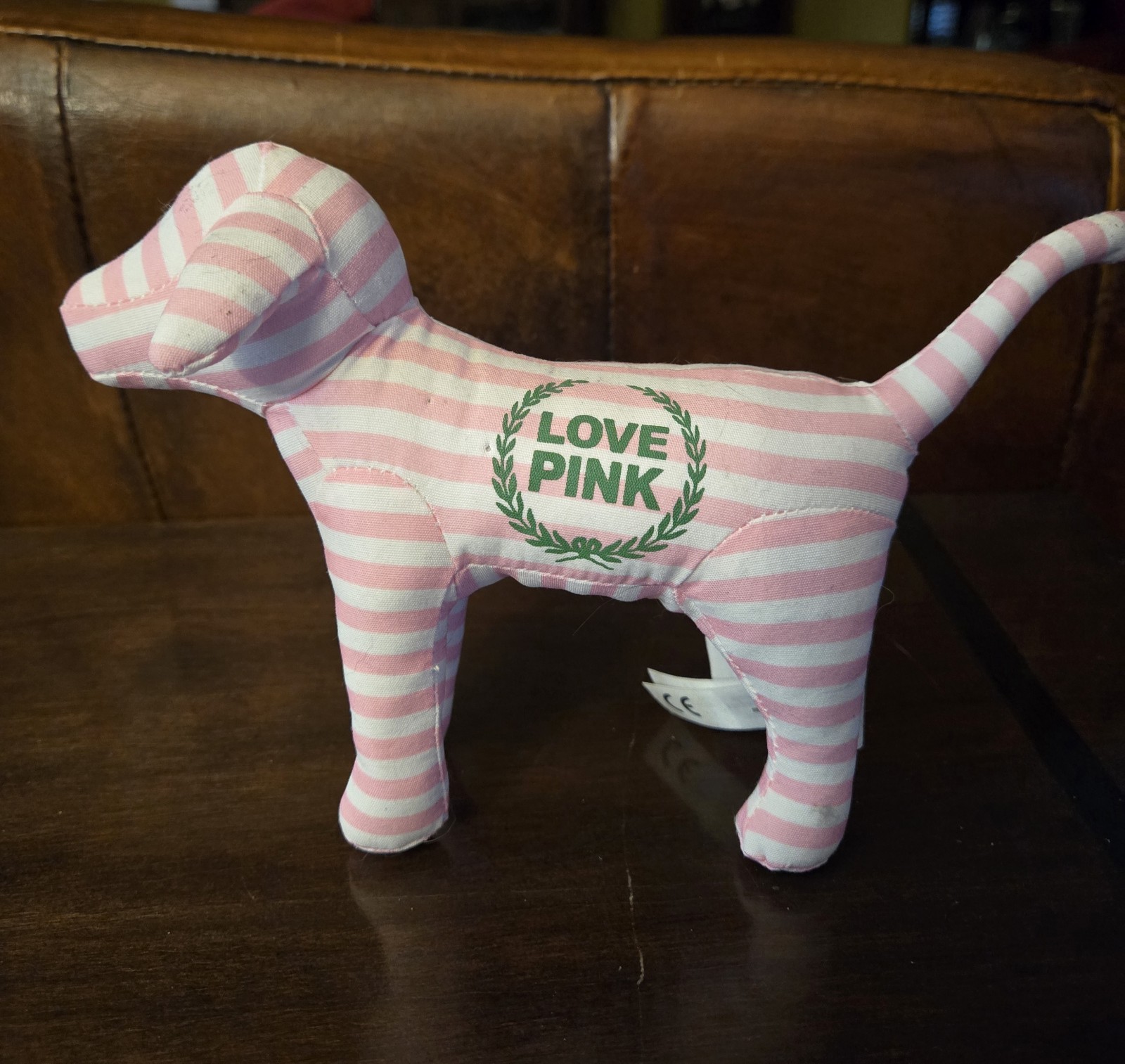 Victoria’s Secret PINK Striped Mini Dog Plush Mascot Promotional Love Pink Toy