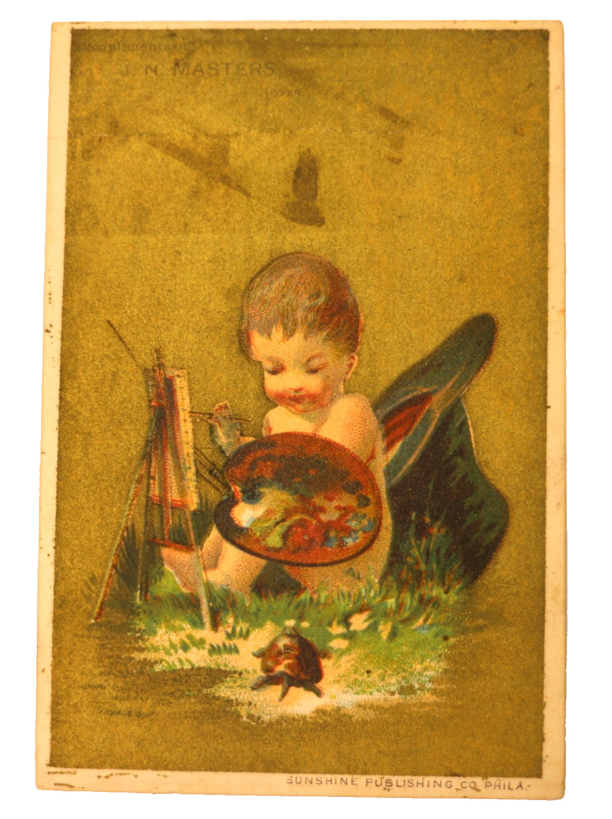 J.N. Masters Painters Supplies Ohio , Victorian Advertising Trade Card 1880’s