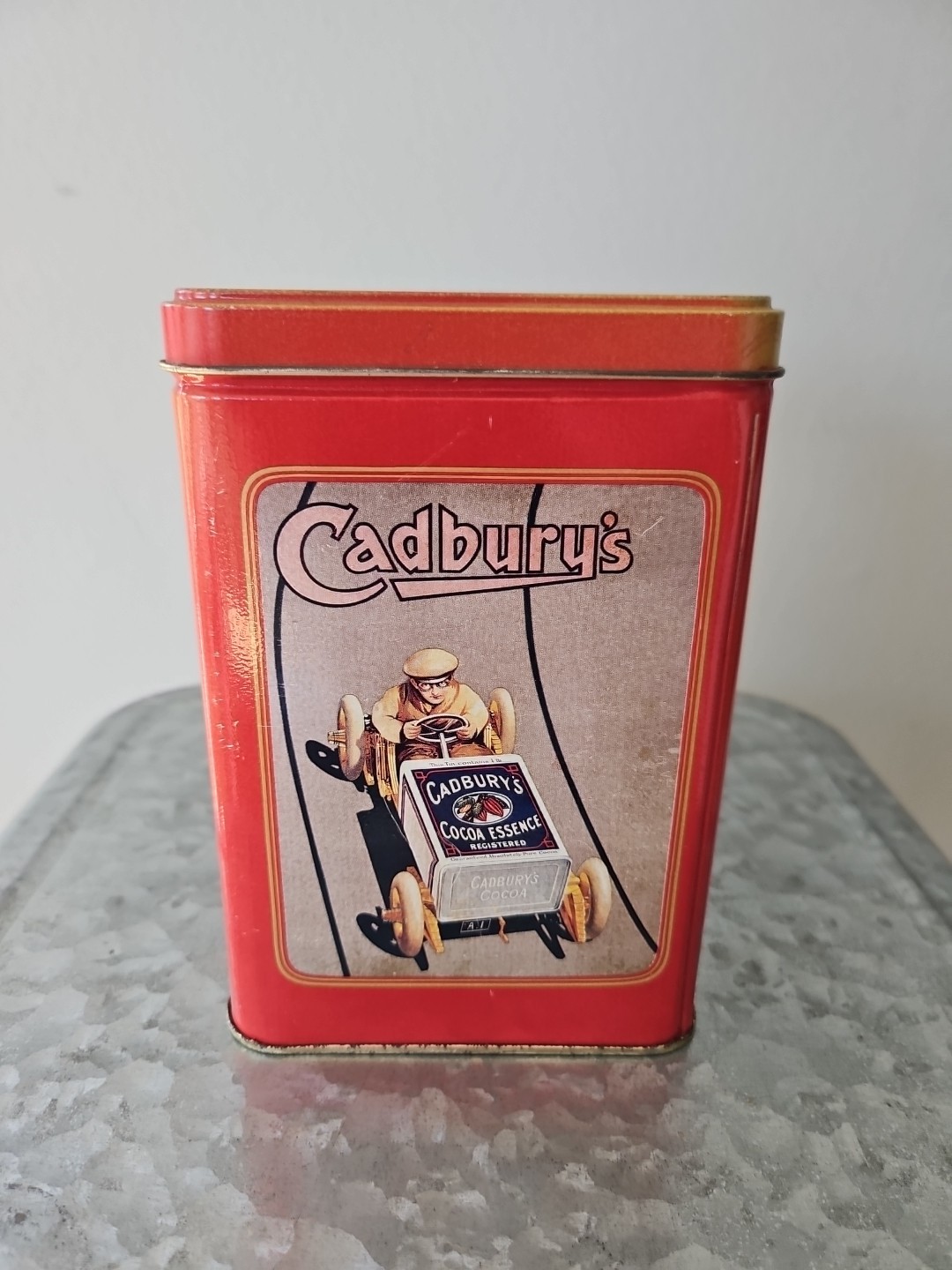 Vintage Cadbury’s Chocolates Mounds Red Tin Canister 12Oz. Made In England