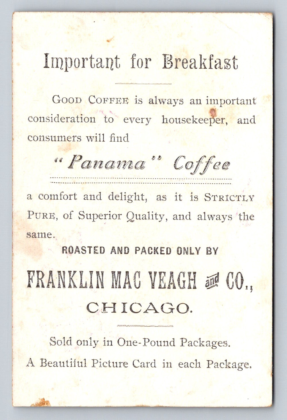 Franklin Mac Veagh Panama Coffee Flowers Moon P508