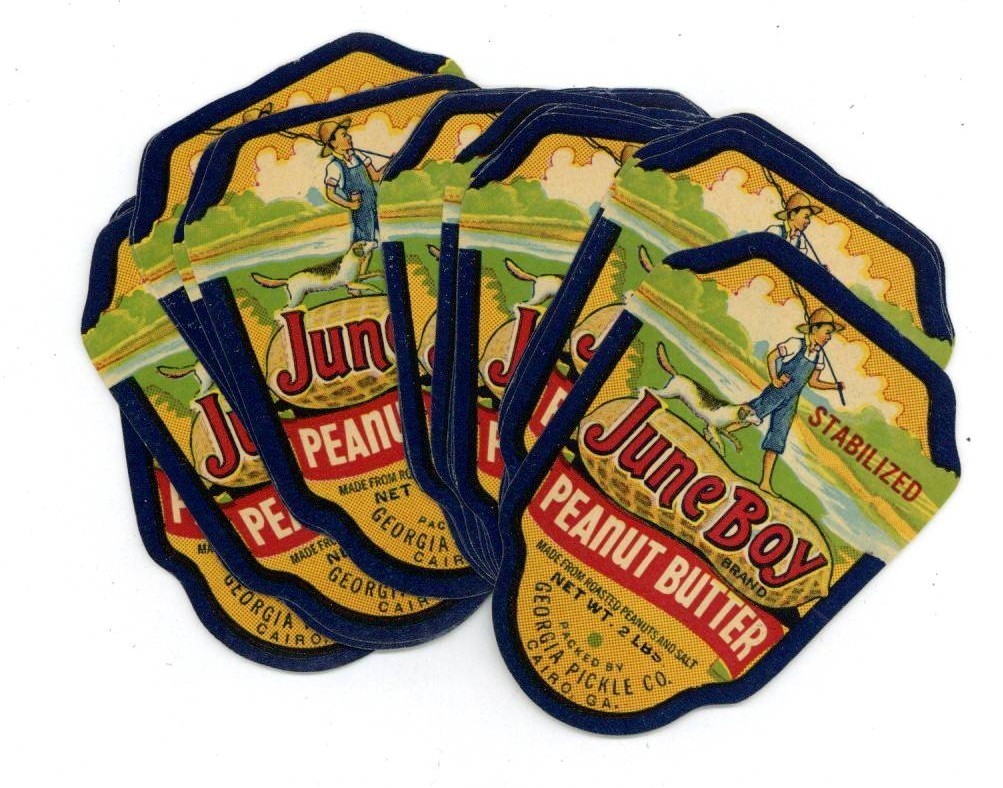 25 June Boy Brand Peanut Butter Bottle Labels, Cairo, Georgia Wholesale 283