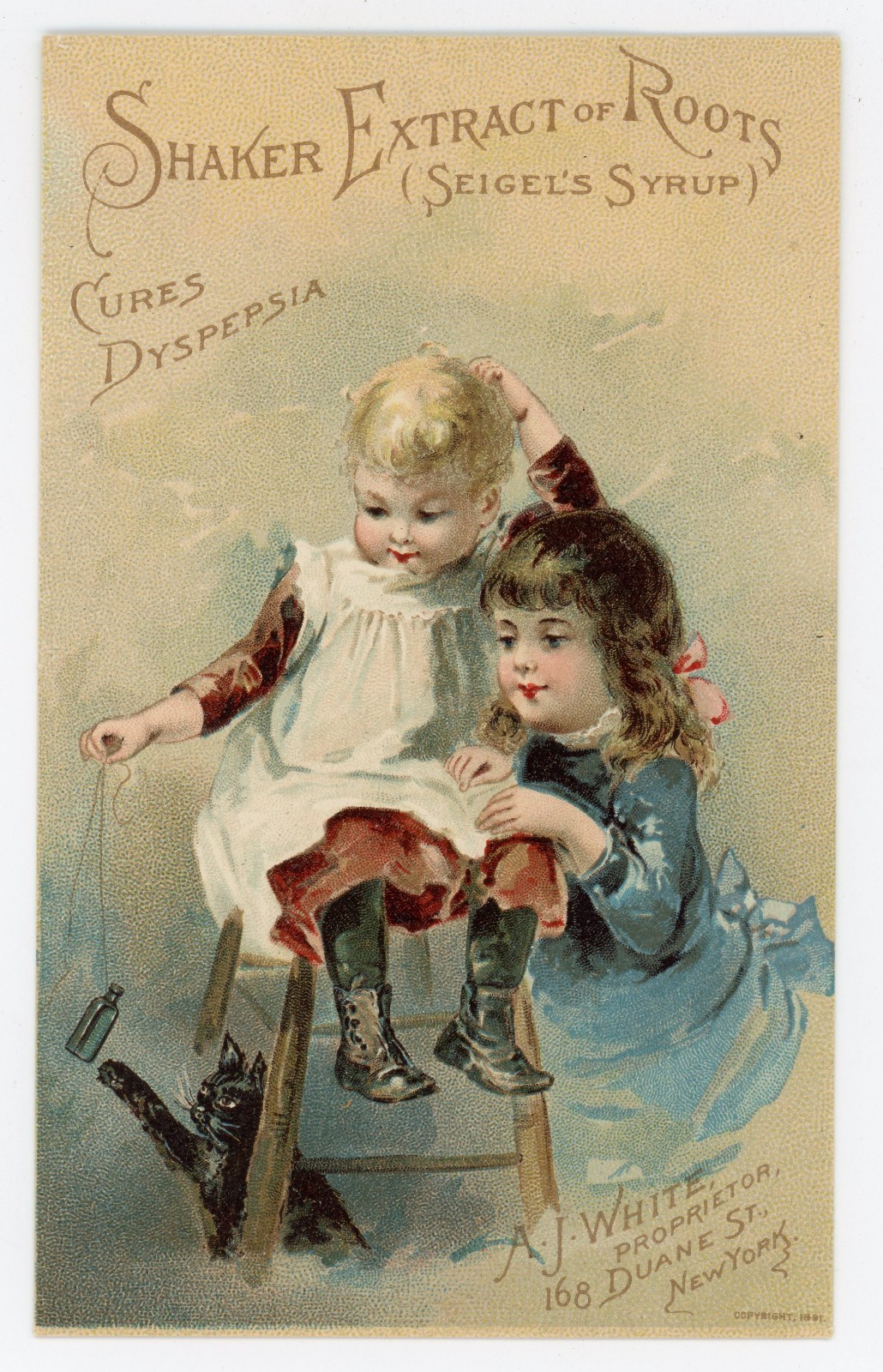 Victorian Trade Card Shaker Extract of Roots Seigel’s Syrup 1890s Patent Med