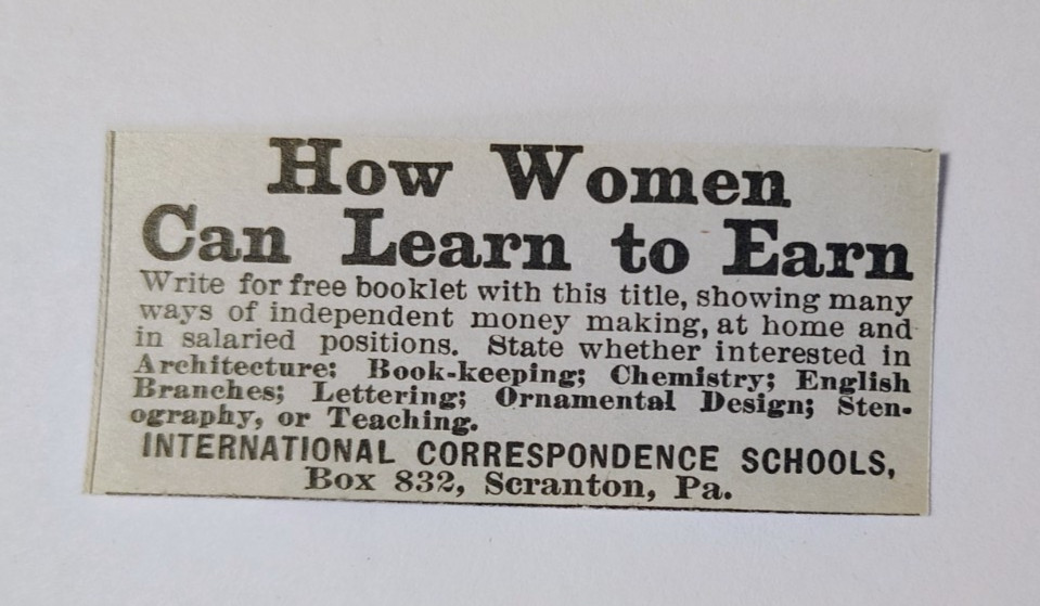 1901 International Correspondence Schools Advertisement Scranton, Pennsylvania