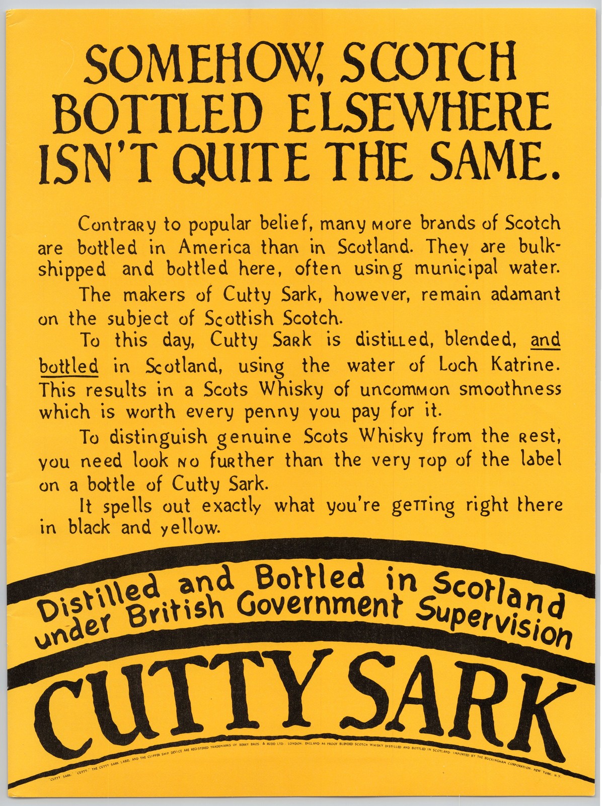 Cutty Sark Scotch Whisky Berry Bros Rudd London Scotland 1977 Print Ad