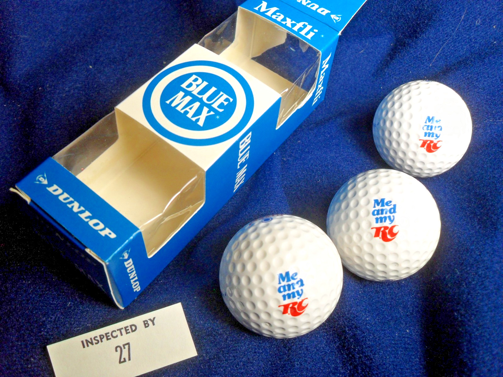 RC Cola Imprinted Dunlop Blue Max Golf Balls From ’70’s But NEW Salesman Sample