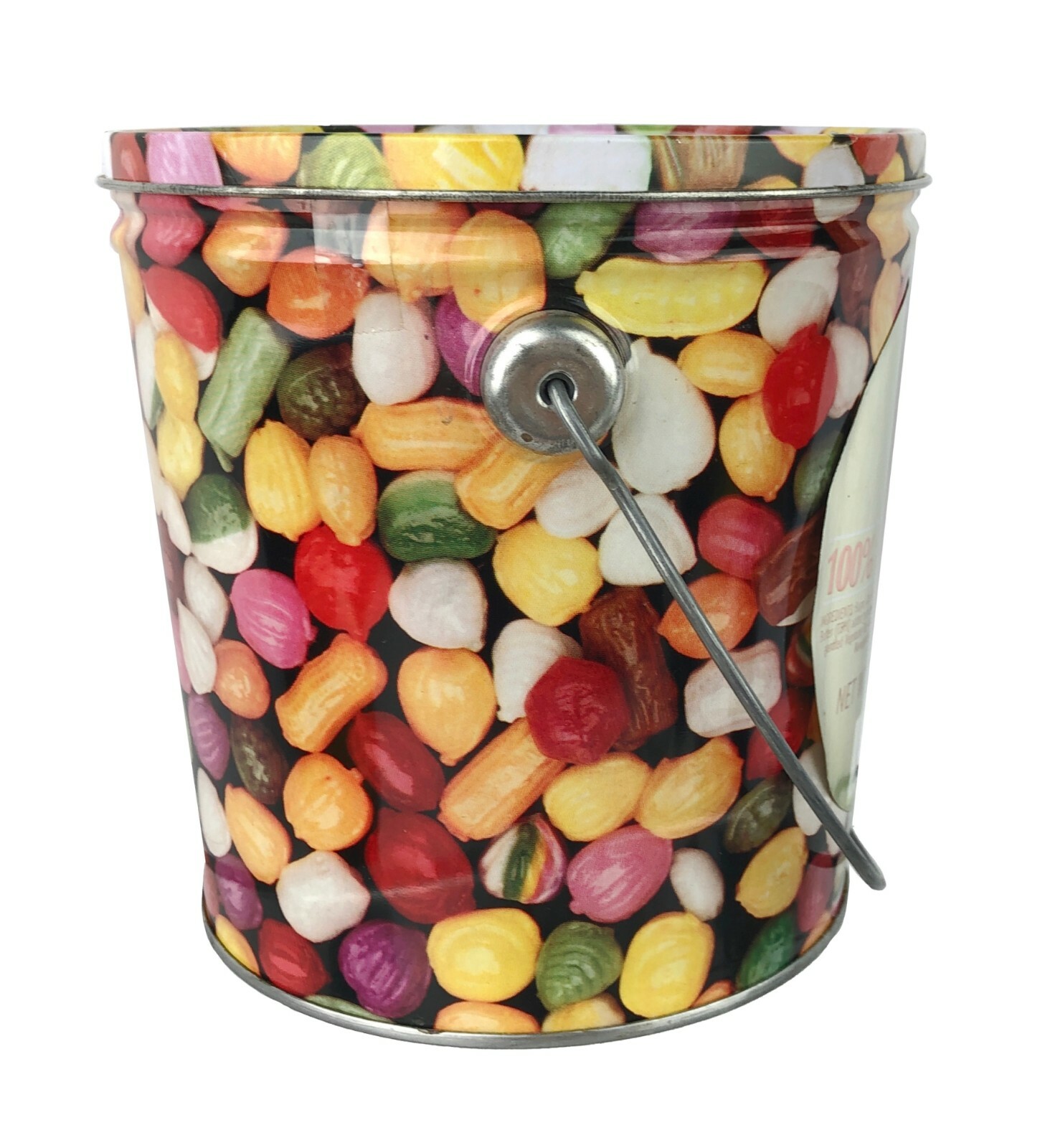 Vintage Bunte Filled Mix Colorful Candy Pail Bucket Tin EMPTY 6 x 6″ with Handle