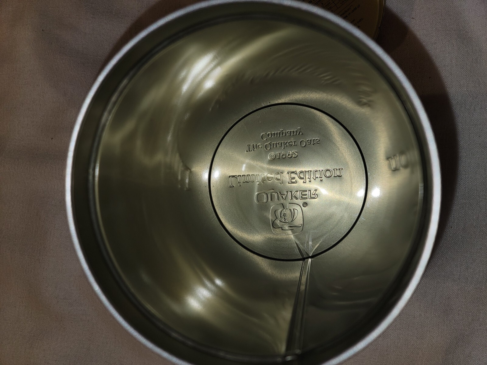 Vintage Empty Tin Can Quaker Oats 1992 Limited Edition Advertisement Display