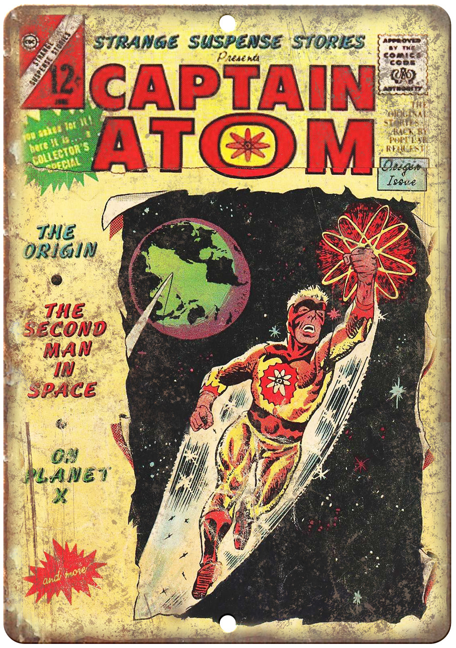 Captain Atom Comic Book Cover Art 12″ x 9″ Reproduction Metal Sign J635