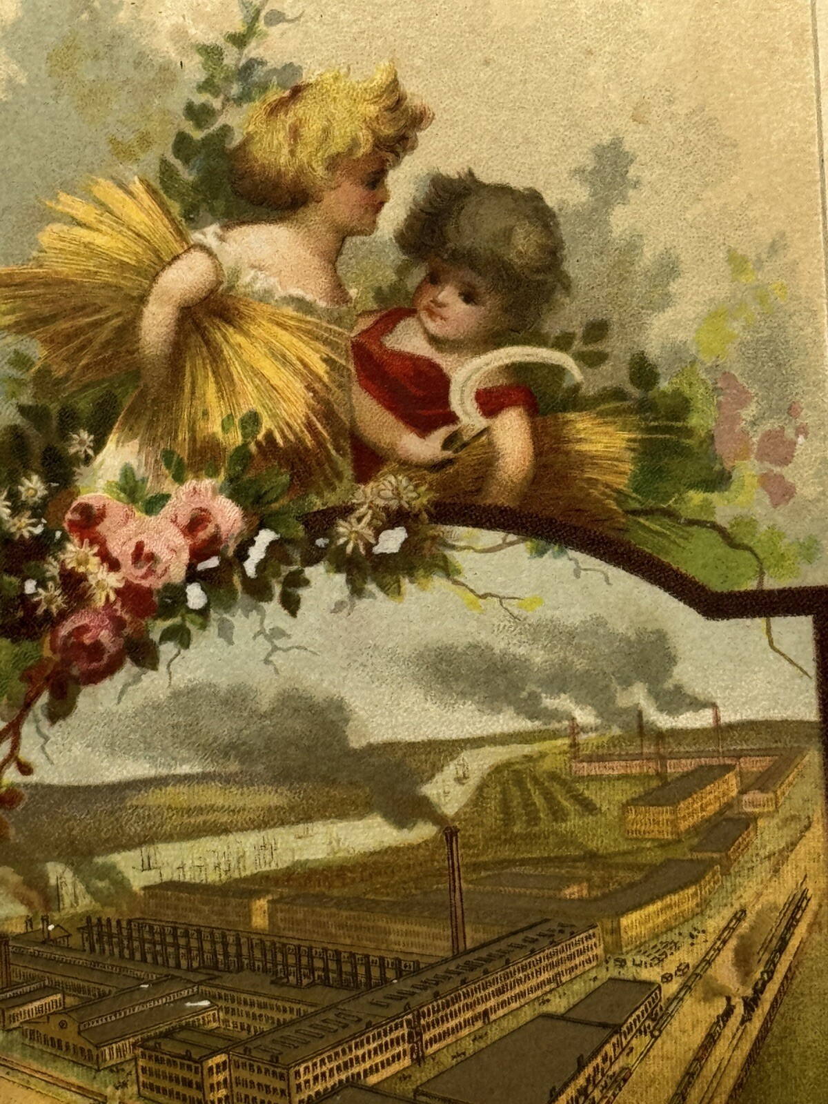 Antique Victorian Trade Card Circa 1890s Deering Binder Machine Farming