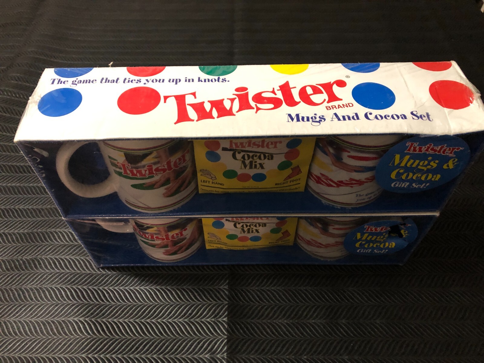 two Vintage Hasbro Twister Mugs and Cocoa GIFT Set 2003 New Sealed