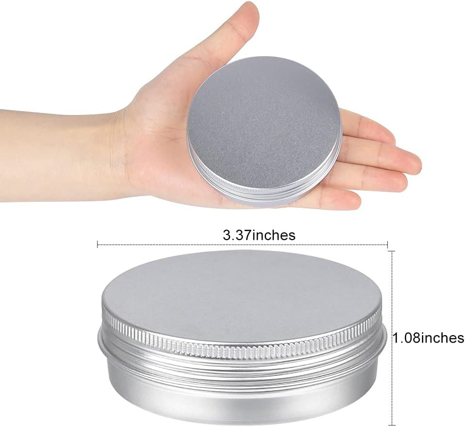 Aluminum Tin Cans, 24Pcs 4 OZ Metal round Tins Containers with 4Pcs Stickers and