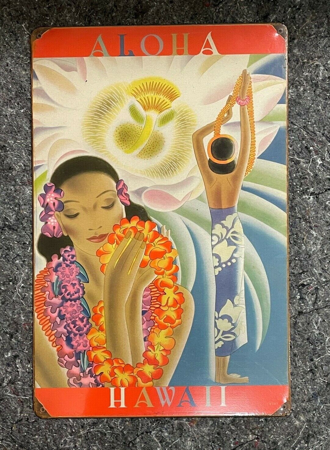 ALOHA HAWAII HULA GIRL VINTAGE STYLE SIGN 17 X 11 FREE SHIP