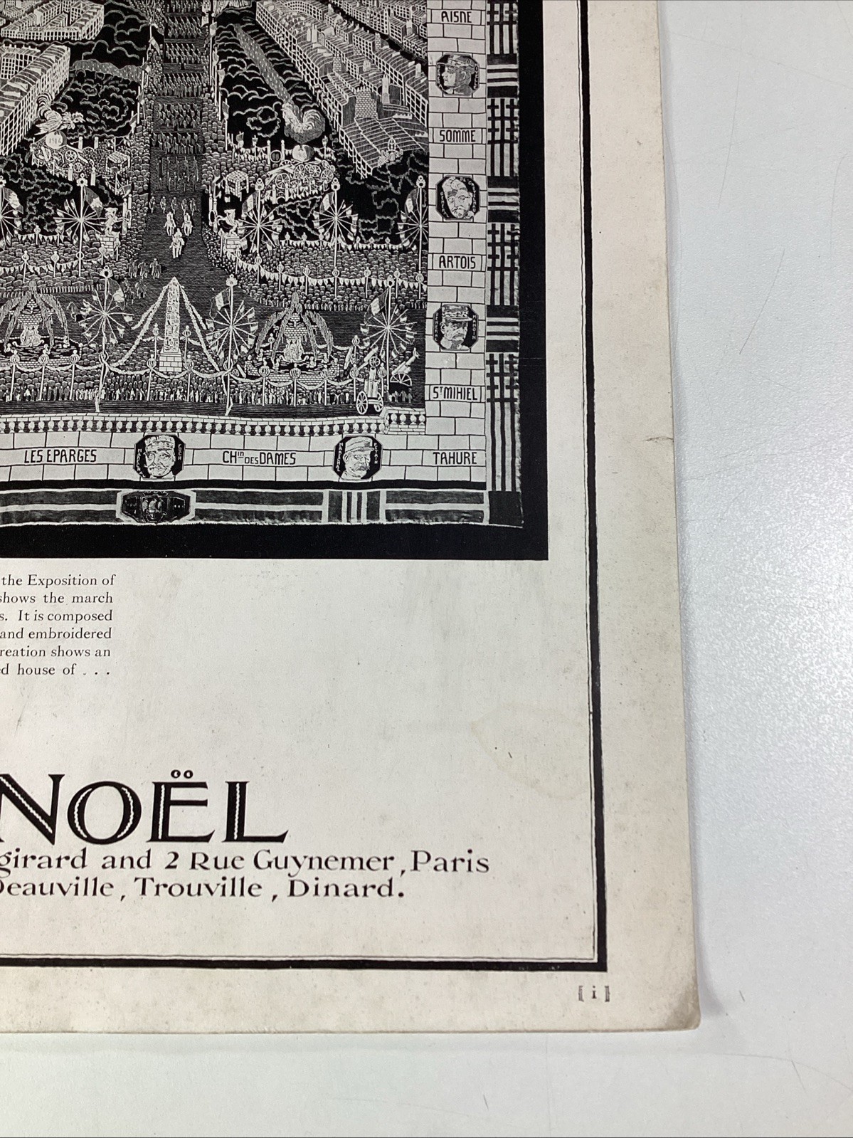 NOEL Paris Print Ad 1925 Original Rare Antique Champs Elysees Embroider Textile