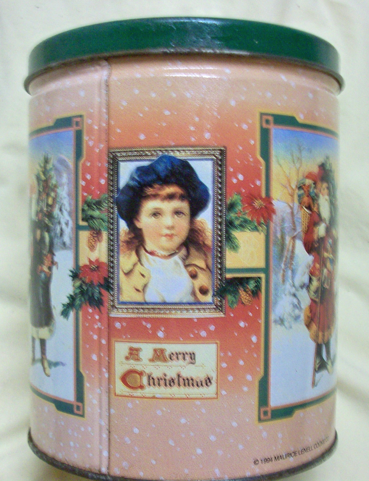 Vintage WALKING SANTA 1994 MAURICE LENELL Cookie Tin