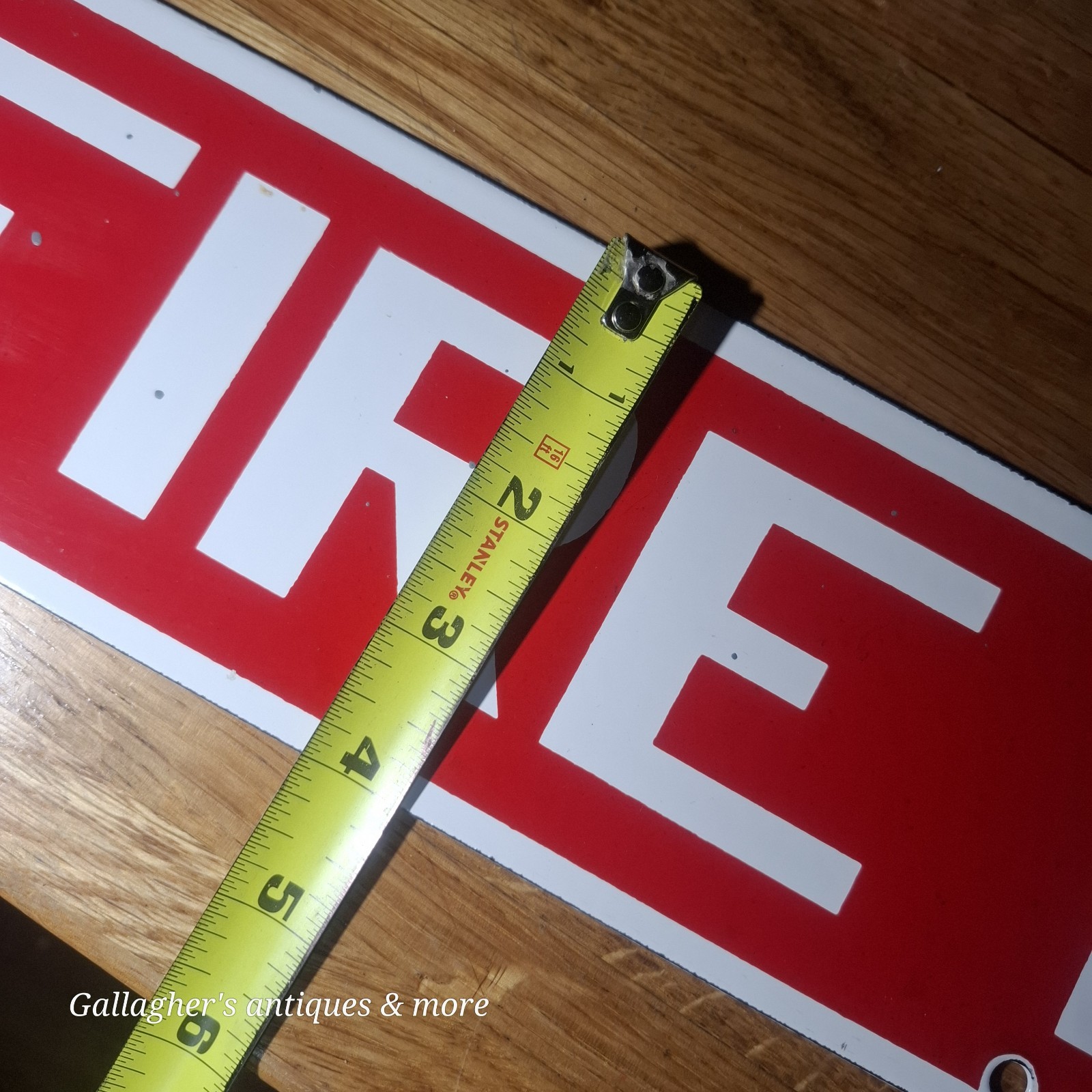 Lot Of 3 Vintage Enameled Porcelain Signs Wells fargo Voltage Fire Hose