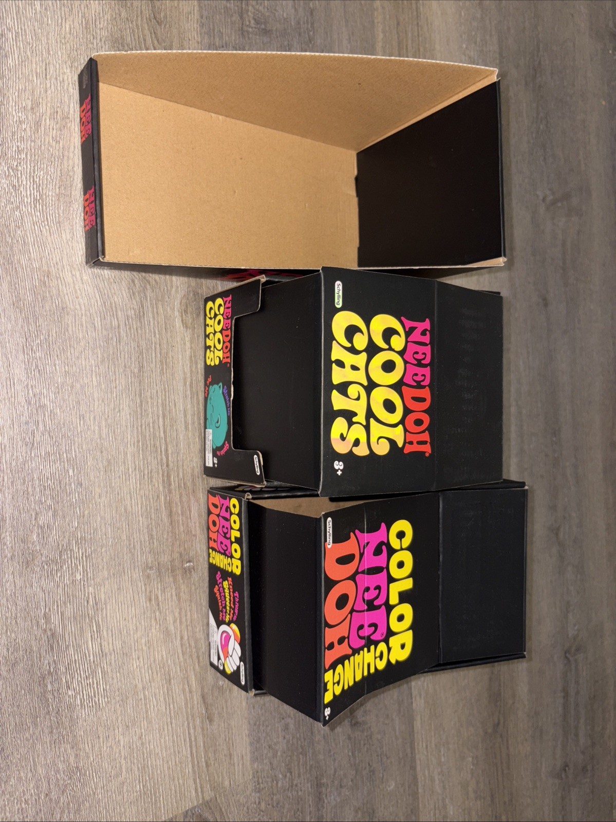 Lot of 3 Schylling NeeDoh Store Display Boxes – Funky Pup & Color Change – Empty