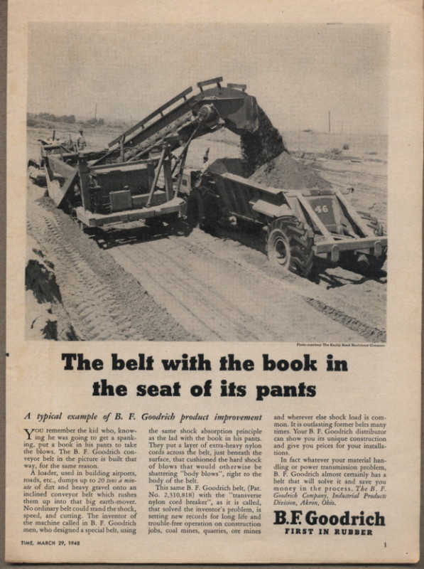 1948 Ad BF Goodrich Road Construction Machines