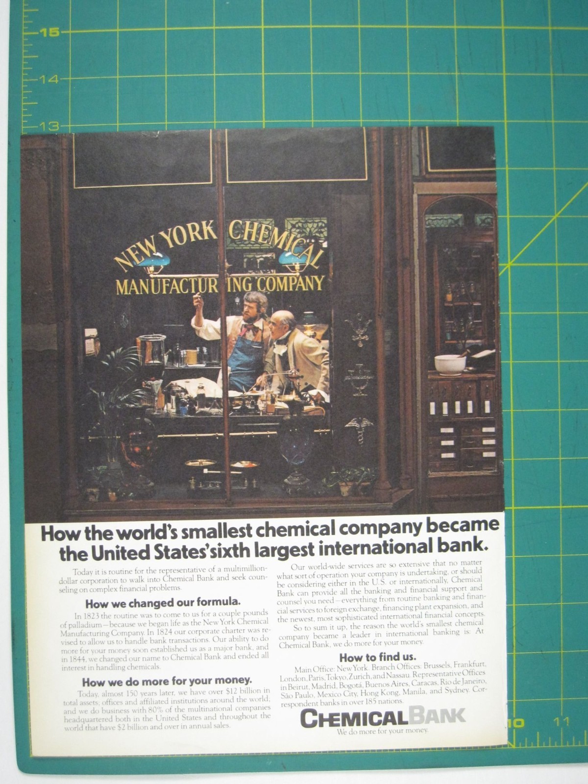 Print Ad How The Worlds Smallest Chemical Company Became Major Bank 1970s USA