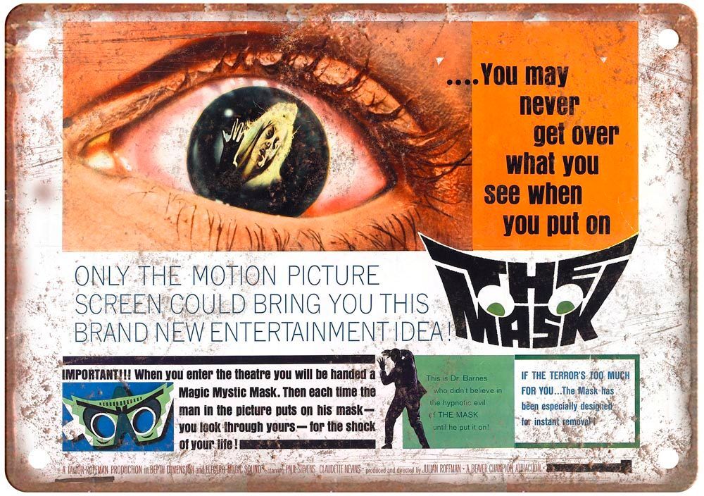 Mask Vintage Movie Poster Old Retro Look Metal Sign MP2853
