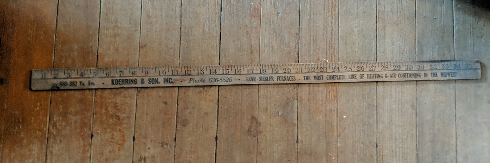 KOEHRING & SON INC 636-5525 LEAR SIEGLER FURNACES THE ADVERTISING YARD STICK